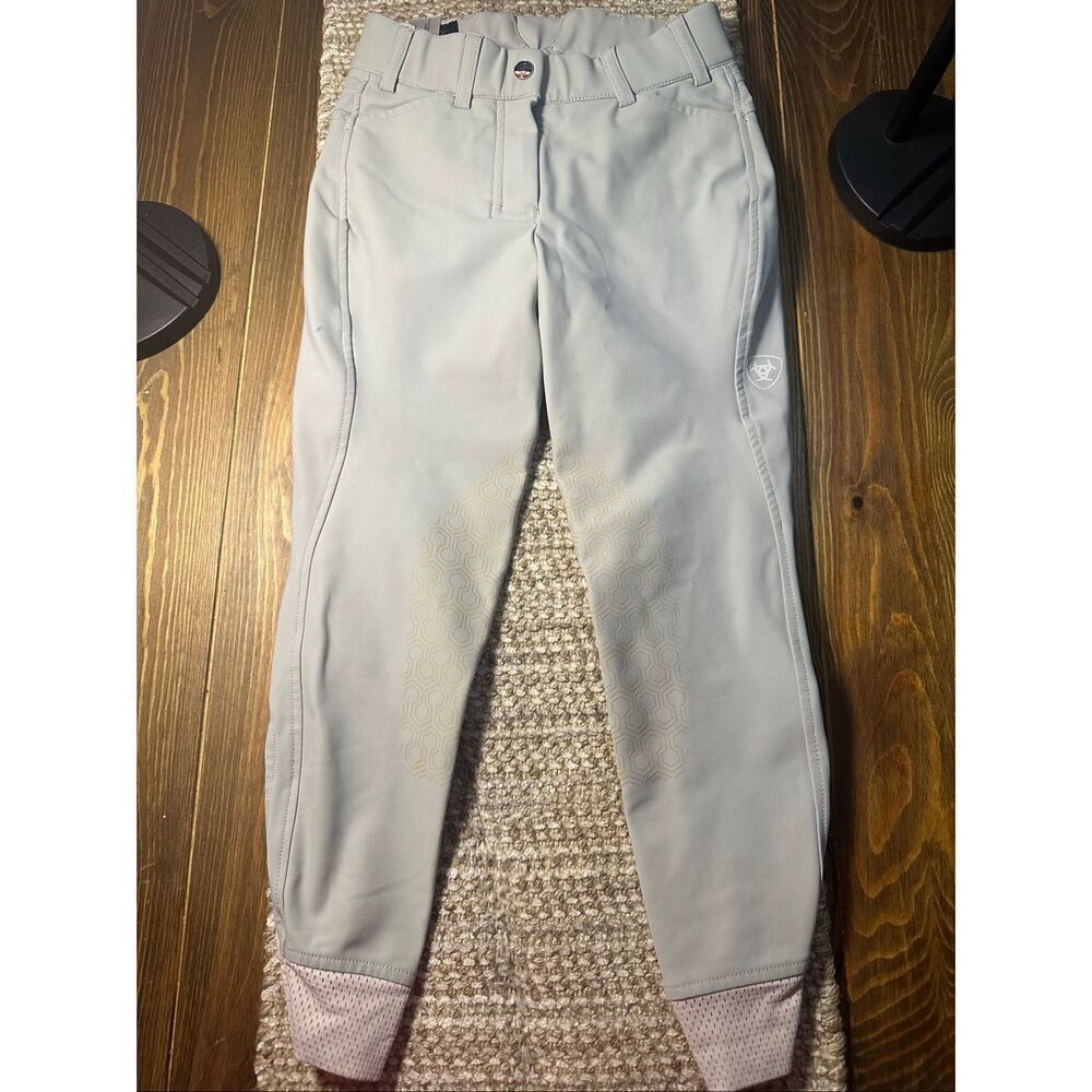 Ariat Pro Series Olympia Pants girls khaki Riding Breeches Knee Patch size 8